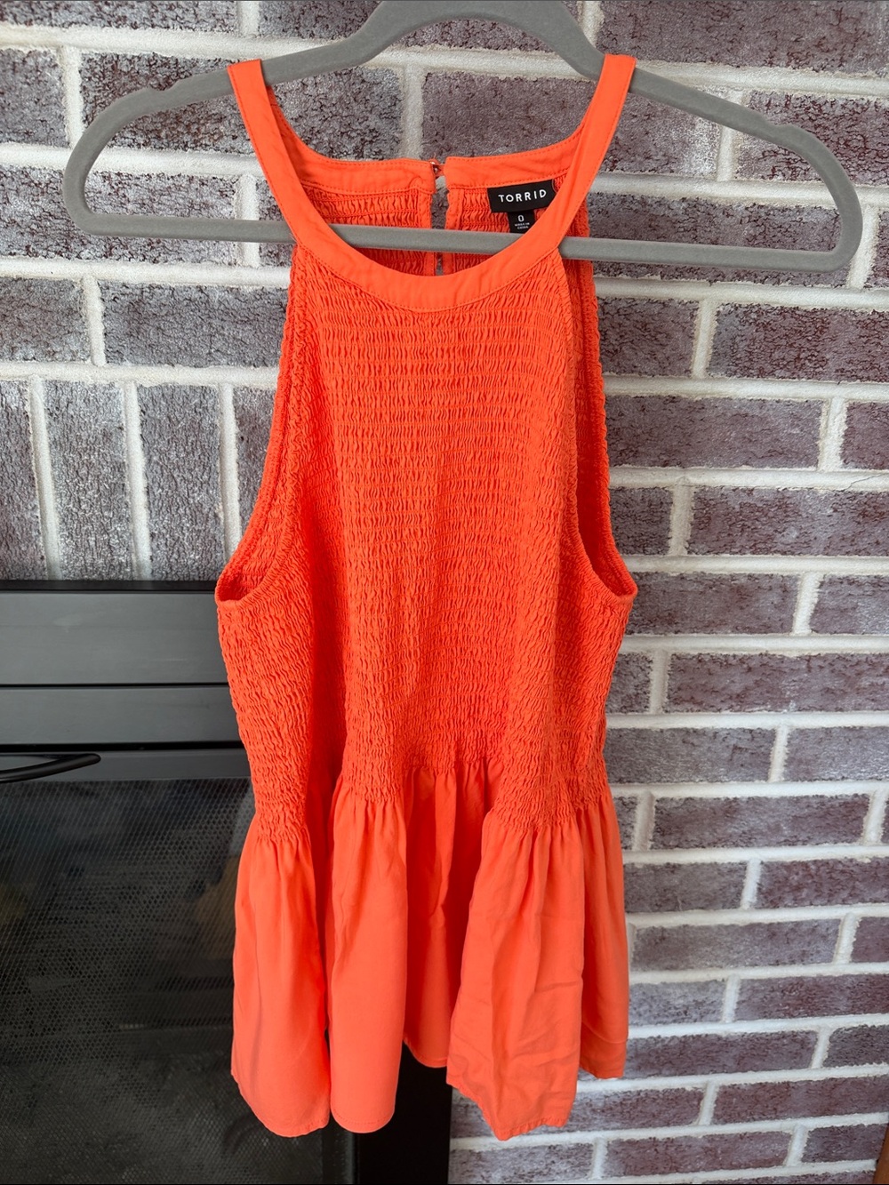 torrid Bright Orange Smocked Halter Tank